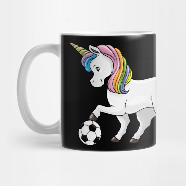 Cute unicorn is playing soccer by Markus Schnabel